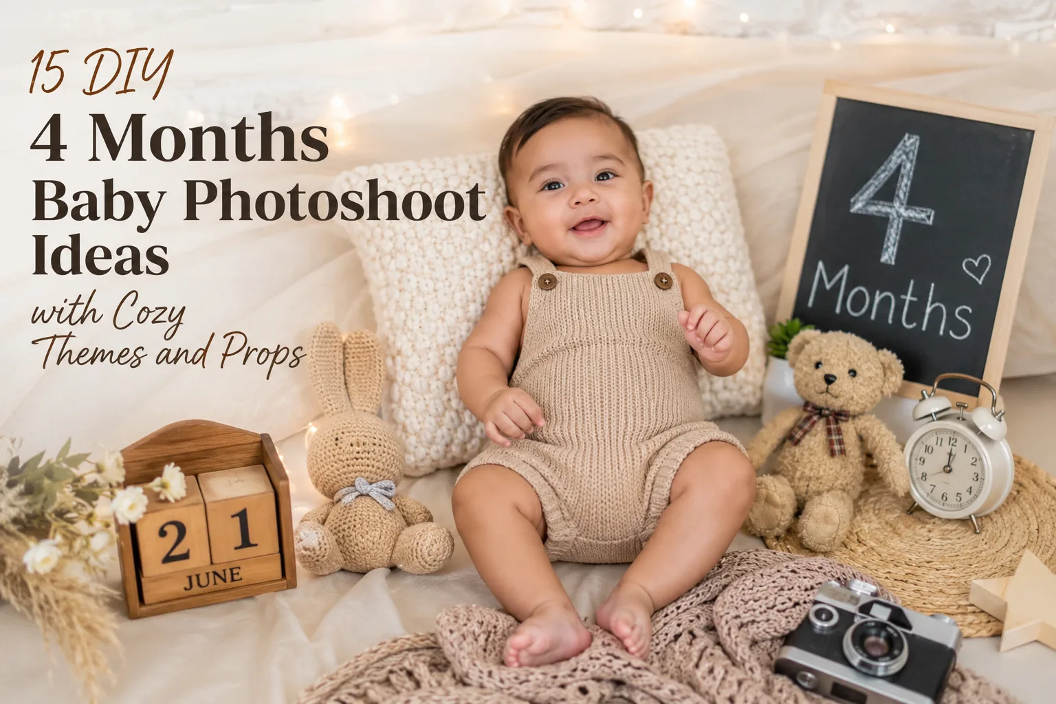 15 DIY 4 Months Baby Photoshoot Ideas with Cozy Themes and Props Mamaandbloom