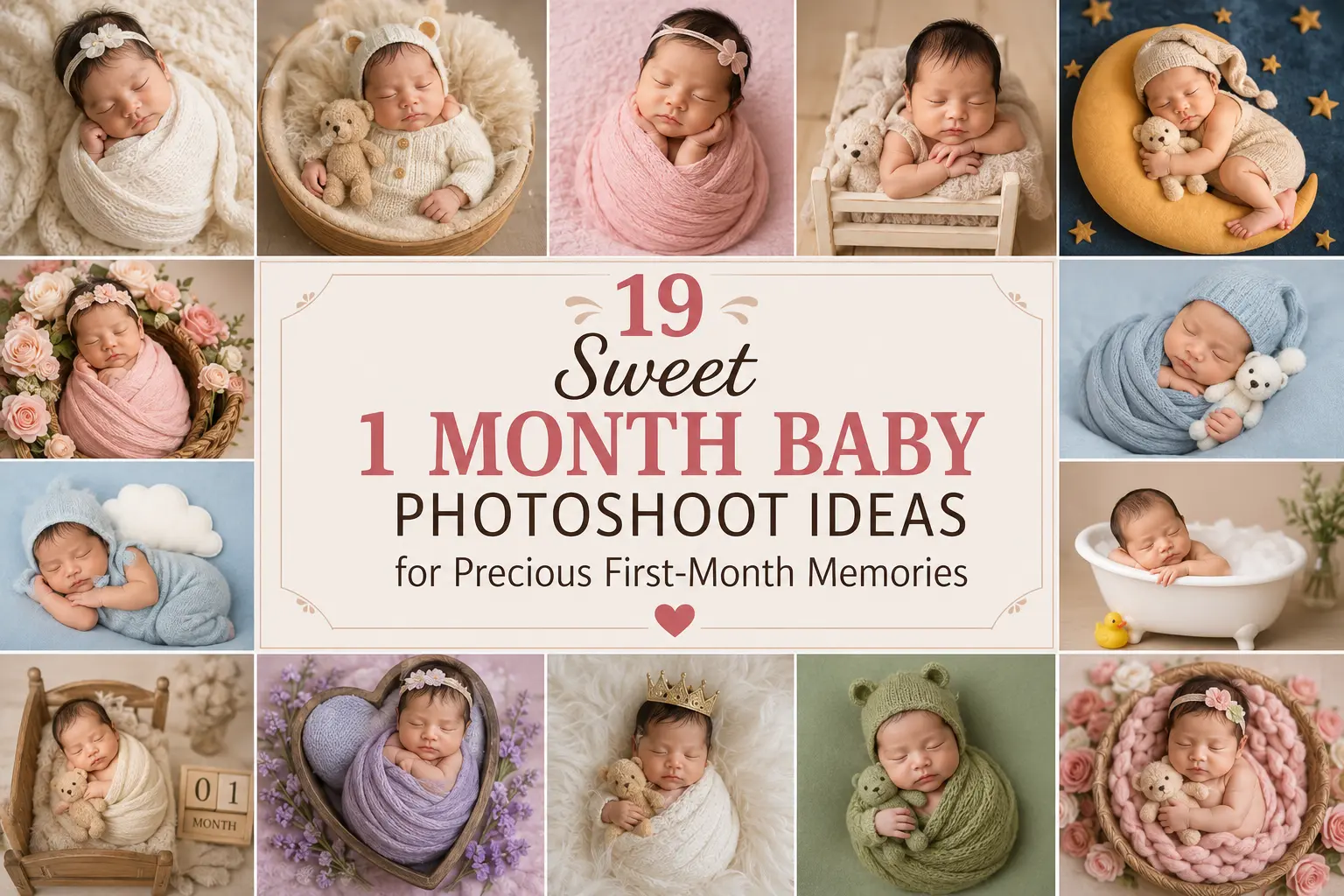 19 Sweet 1 Month Baby Photoshoot Ideas for Precious First-Month Memories Mama and bloom