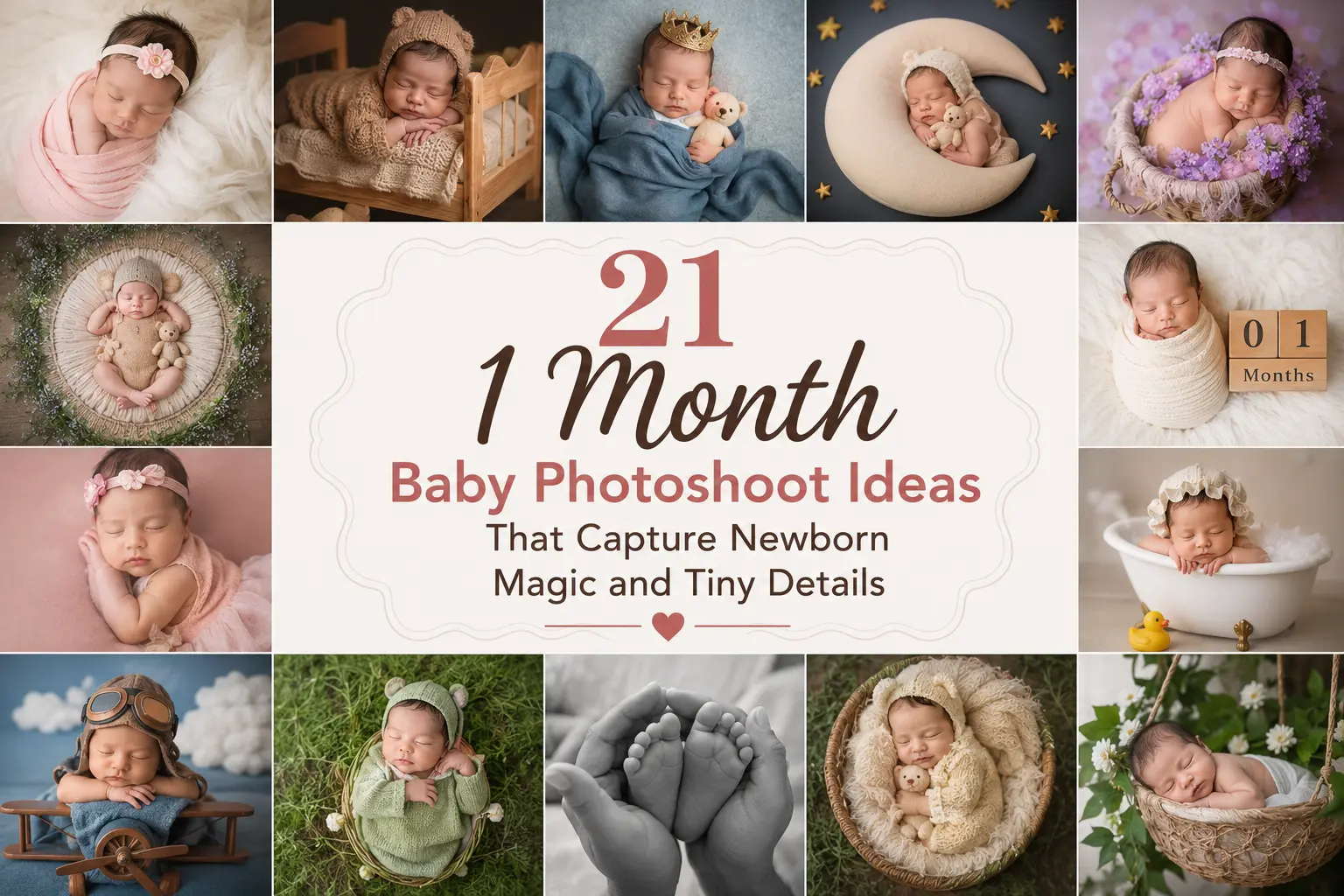 21 1 Month Baby Photoshoot Ideas That Capture Newborn Magic and Tiny Details Mamaandbloom