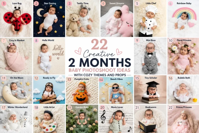 22 Creative 2 Months Baby Photoshoot Ideas with Cozy Themes and Props Mamaandbloom