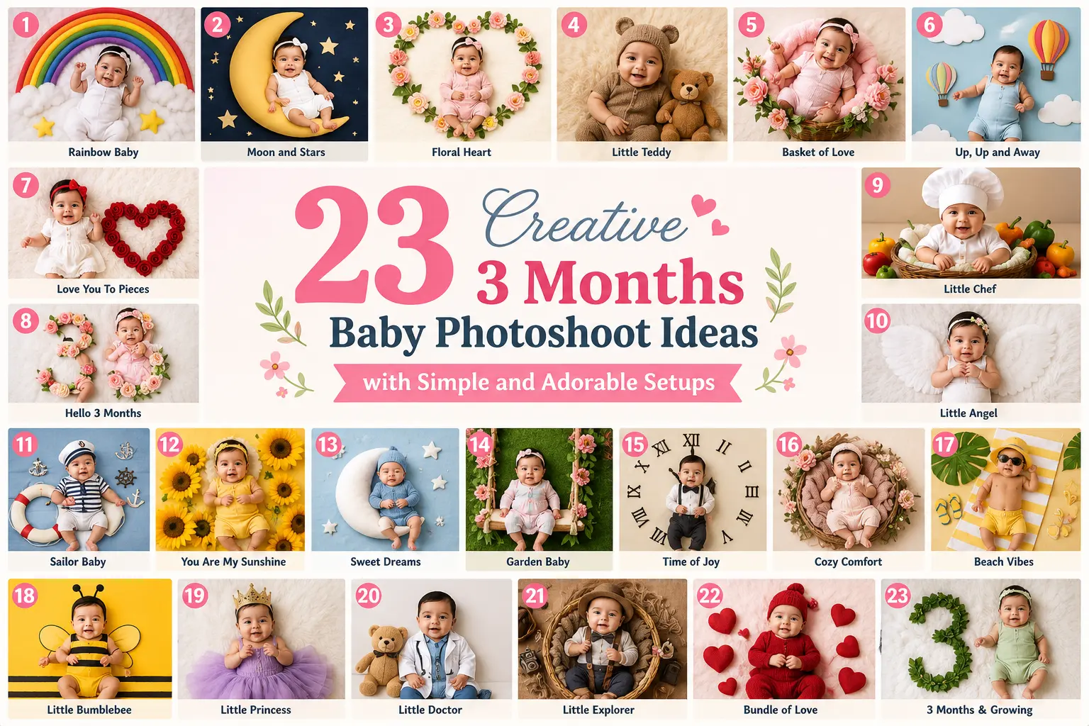 23 Creative 3 Months Baby Photoshoot Ideas with Simple and Adorable Setups Mamaandbloom